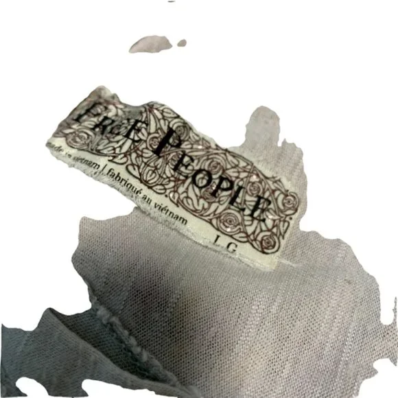 Free People Floral Lace Sheer High Low Button Back Top Large - Picture 7 of 7